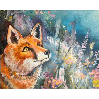 Fox In Field - Giclee Art Prints