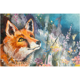 Fox In Field - Giclee Art Prints
